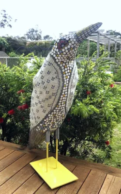 Bird with Knitted Jacket by Sandie Wright