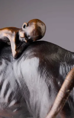 Buffalo with Boy by Nerissa Box
