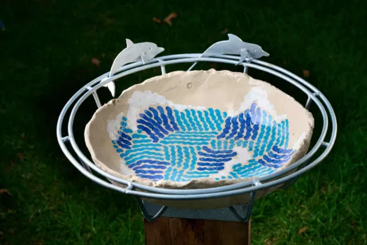 Dolphin Birdbath by Graham Duell