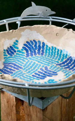 Dolphin Birdbath by Graham Duell