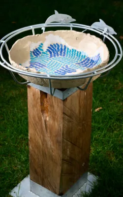 Dolphin Birdbath by Graham Duell