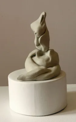 Figure Seated on Cylinder by Jude Bridges-Tull