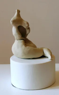 Figure Seated on Cylinder by Jude Bridges-Tull