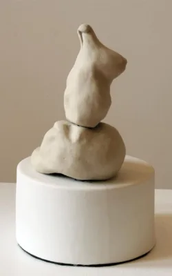 Figure Seated on Cylinder by Jude Bridges-Tull