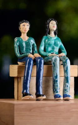 Man & Woman Sitting (Installation) by Eitan Froumine
