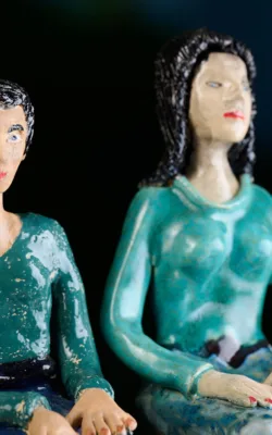 Man & Woman Sitting (Installation) by Eitan Froumine