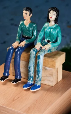 Man & Woman Sitting (Installation) by Eitan Froumine