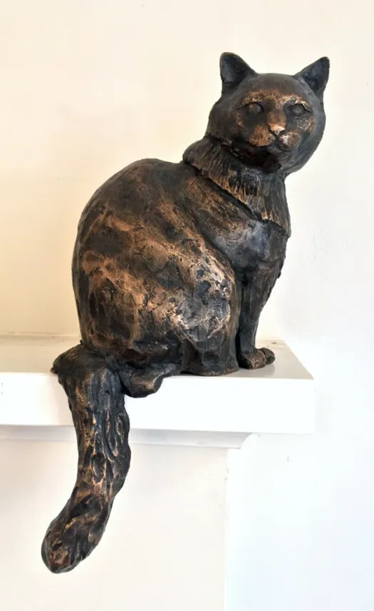 Seated Cat by Anna Meszaros
