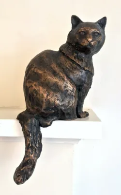 Seated Cat by Anna Meszaros