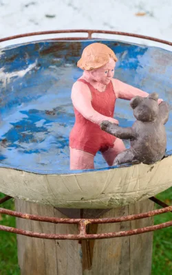 Teddy learns to swim. by Graham Duell