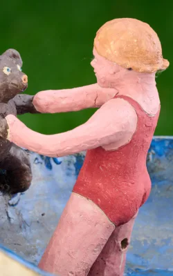 Teddy learns to swim. by Graham Duell