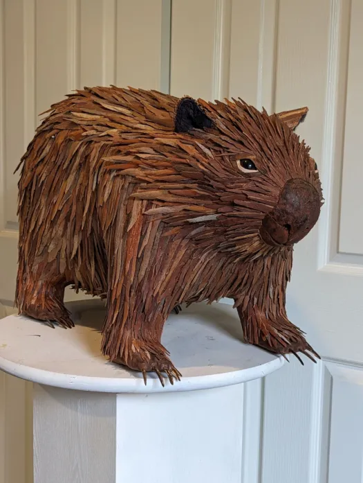 Wombat with Joey by Sue Smales