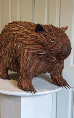 Wombat with Joey by Sue Smales